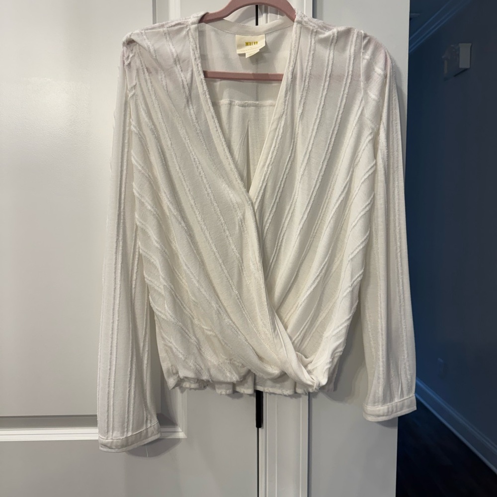 Anthropologie White Sheer Blouse